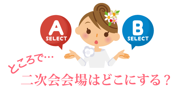 二次会会場はどこにする?